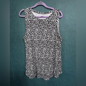 NWT XL Old Navy Black and White Animal Print Luxe Tank Top